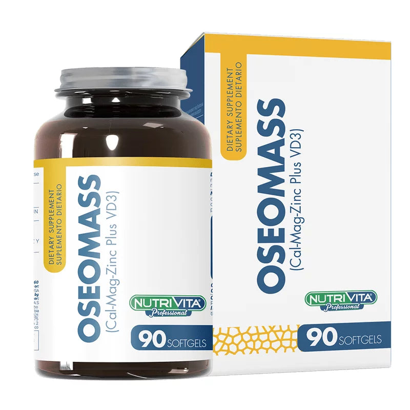Oseomass Calcio, Magnesio, Zinc y Vitamina D3 - Nutrivita - 90 Cap - Botiqui - Farmacia Homeopática