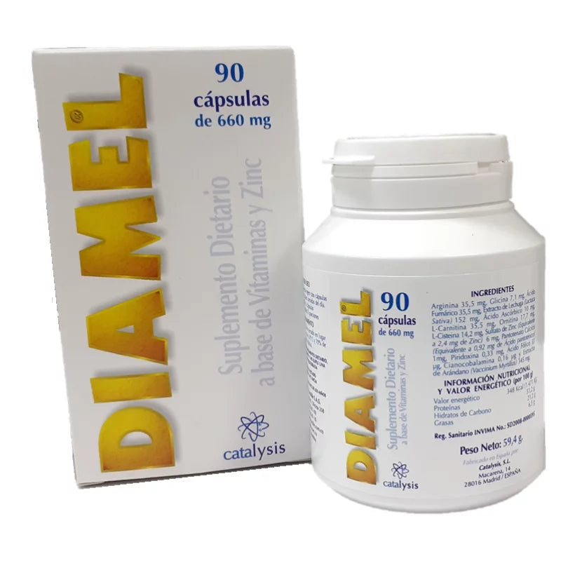 Diamel (Vitaminas y Zinc) - Catalysis - 90 Cápsulas - Botiqui - Farmacia Homeopática
