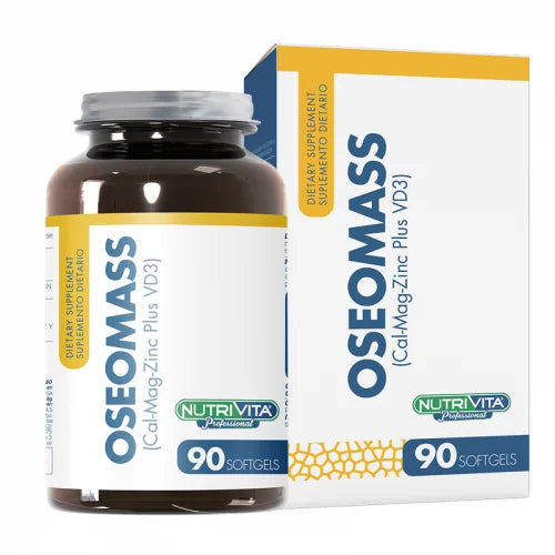 Oseomass Calcio, Magnesio, Zinc y Vitamina D3 - Nutrivita - 90 cap - Botiqui - Farmacia Homeopática