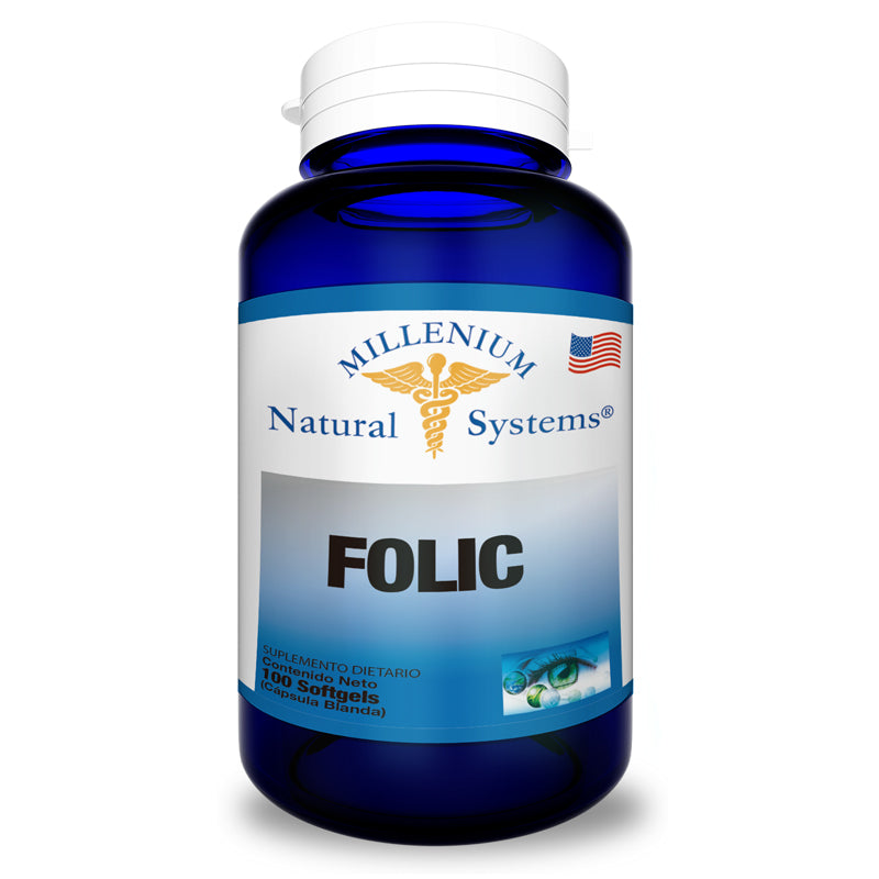Folic Ácido Fólico 400mg - Natural Systems - 100 Softgels