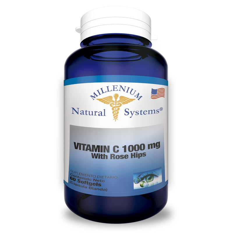Vitamina C 1000 MG Con Rose Hips - Natural Systems - 60 softgels