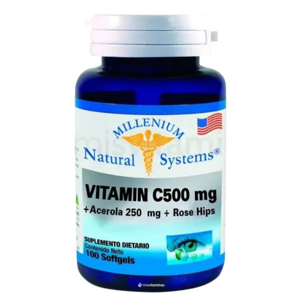 Vitamina C 500 mg 100 Softgels Natural Systems