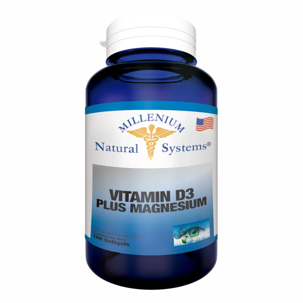 Vitamina D3 Plus Magnesio 100 Softgels Natural system