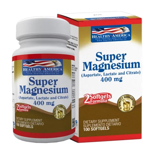 Super Magnesium 400 Mg - Healthy America - 100 Softgels - Botiqui - Farmacia Homeopática