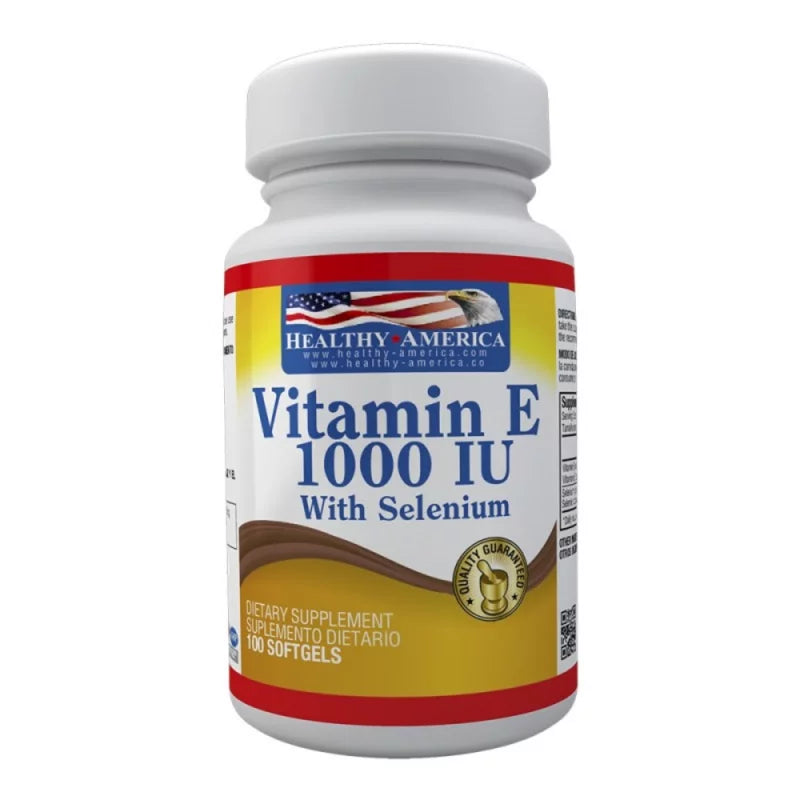 Vitamina E 1000 IU con Selenio - Healthy America - 120 Cap - Botiqui - Farmacia Homeopática