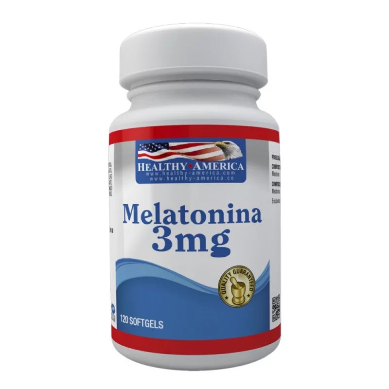 Melatonina 3mg - Healthy America - 120 Softgels - Botiqui - Farmacia Homeopática