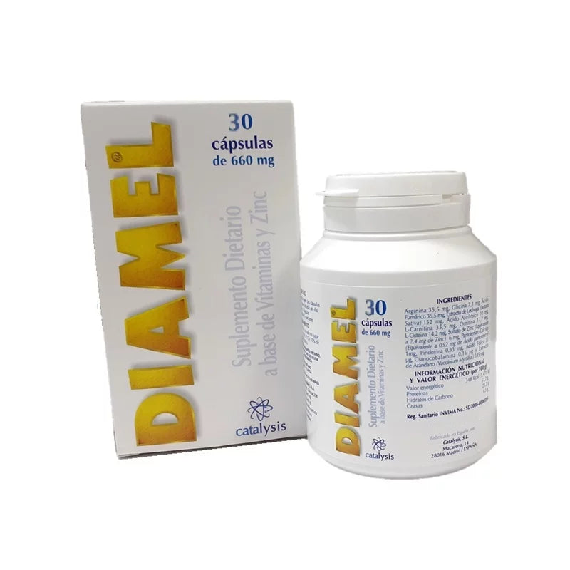 Diamel (Vitaminas y Zinc) - Catalysis - 30 Cápsulas - Botiqui - Farmacia Homeopática