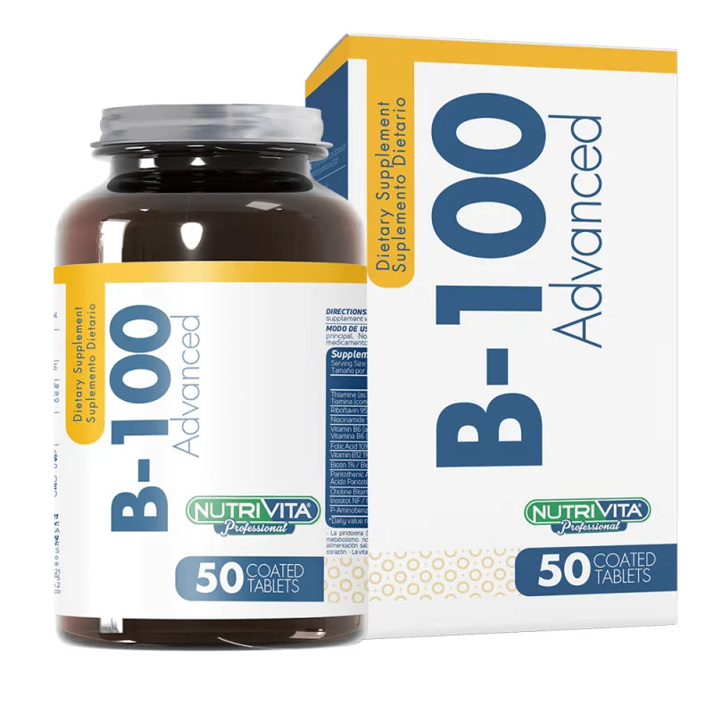 B 100 Advanced - Nutrivita - 50 Cap - Botiqui - Farmacia Homeopática
