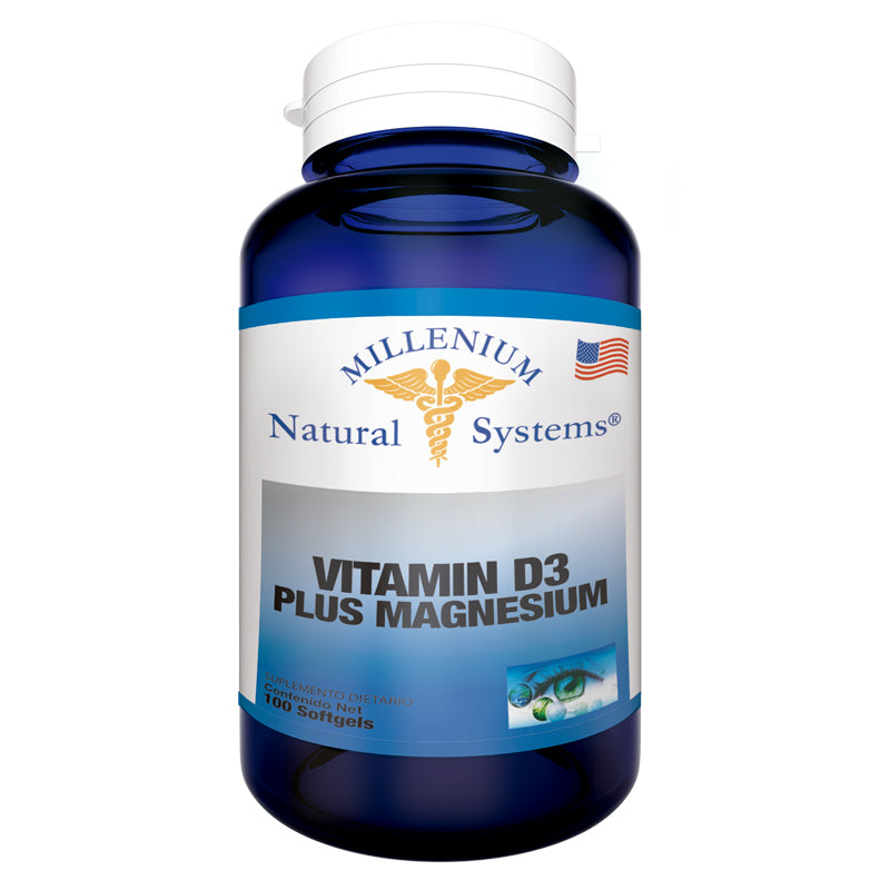 Vitamin D3 Plus 2000 UI Magnesium - Natural Systems - 100 softgels