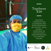 Cargar imagen en el visor de la galería, Tapabocas (Tela Quirúrgica Termosellada) - X 50 Unidades - Botiqui
