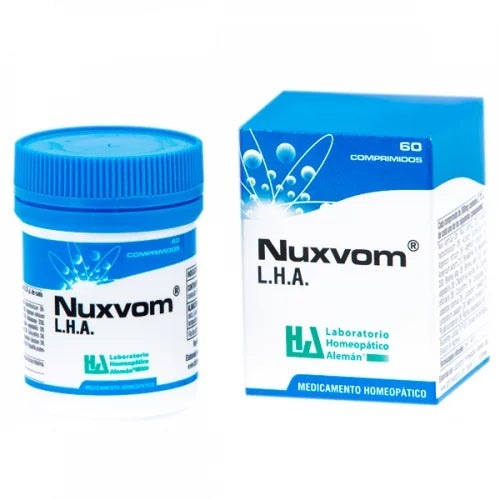 Nuxvom Nux Vomica - Laboratorio Homeopático Alemán LHA - 60 comprimidos