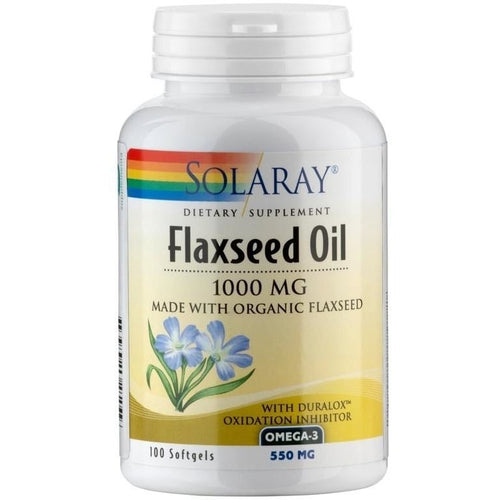 Flaxseed Oil - Solaray - 100 Cápsulas - Botiqui